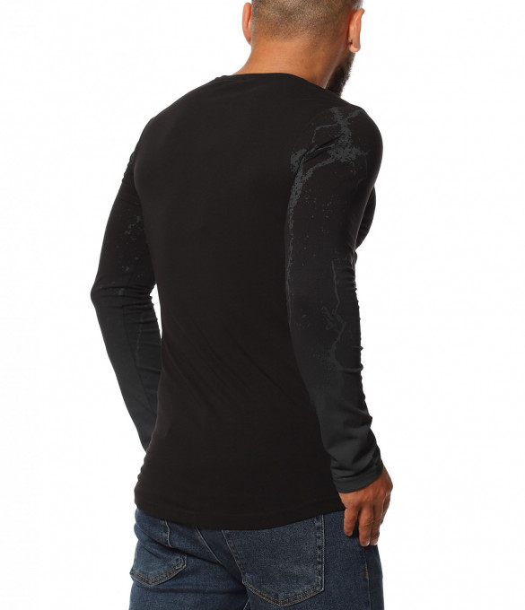 Памучна тениска с дълъг ръкав 11538 -...