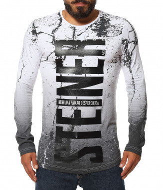 Памучна тениска с дълъг...