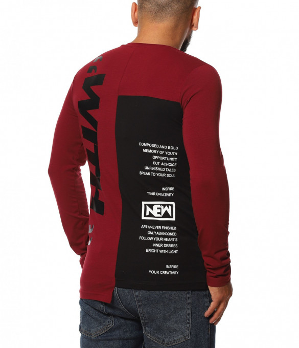 Блуза с нетипична линия 11534 - Бордо