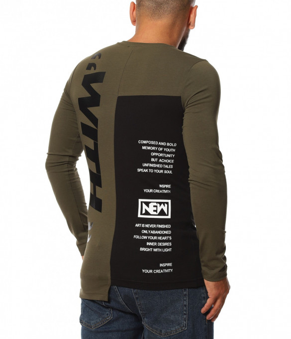 Блуза с нетипична линия 11534 - Зелен