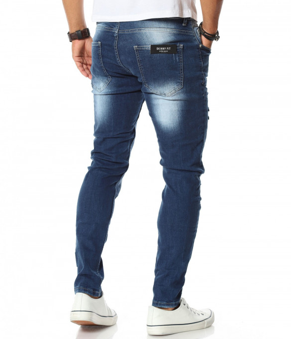 Силно вталени дънки 11600 - Син