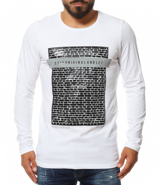 Памучна тениска с дълъг...