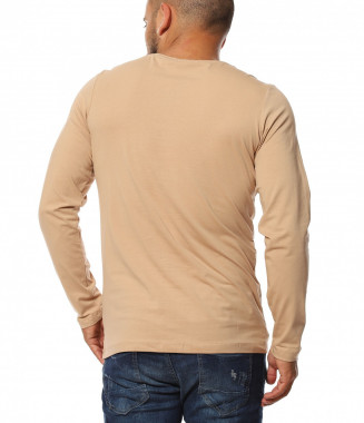 Памучна тениска с дълъг... 2