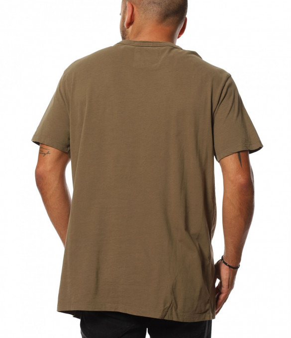 Тениска в oversize кройка 11755 - Кафяв