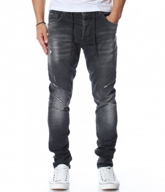 Сив дънков панталон с...