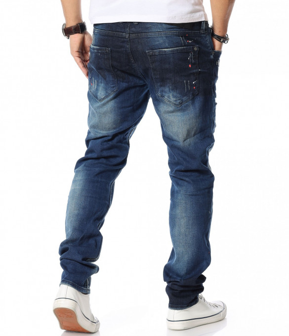 Авангардни дънки с декорация 12084 -...