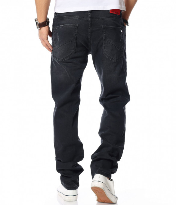 Черни дънки с изчистен дизайн 12077 -...