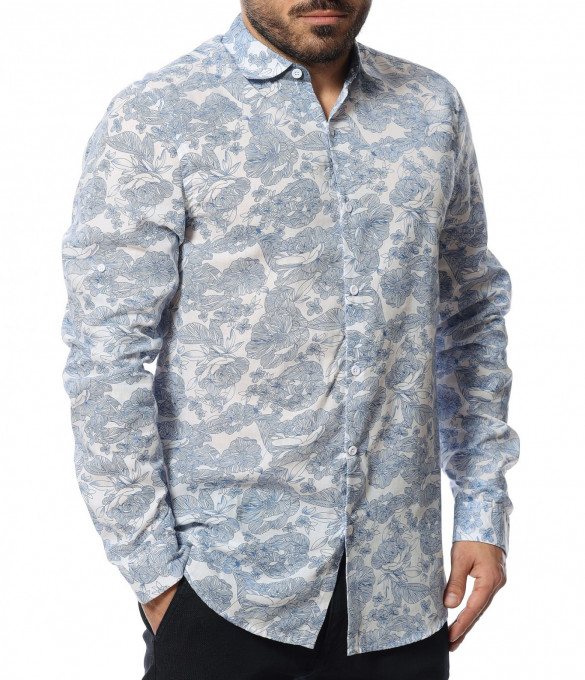 Вечерна риза с флорален принт 12093 -...