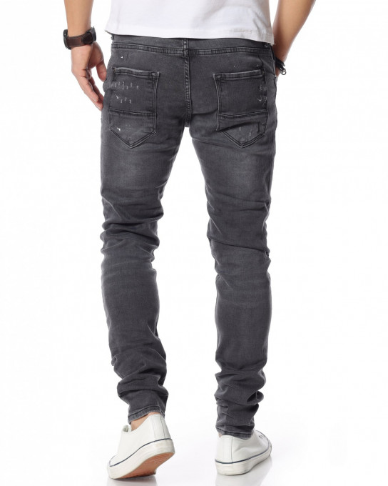 Тъмносиви дънки 12141 - Черен