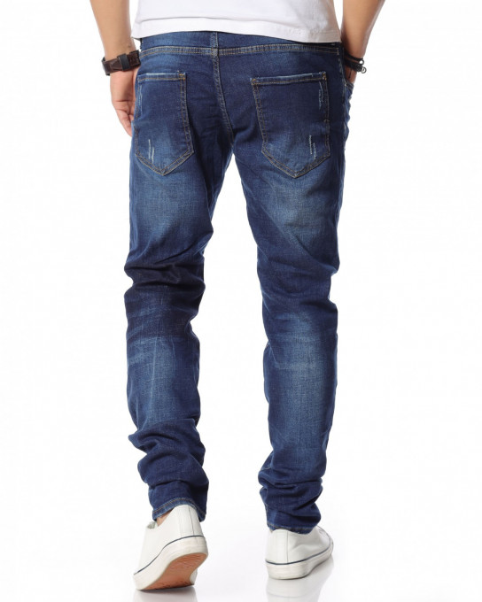 Сини накъсани дънки 12144 - Син