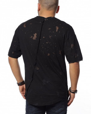 Накъсана тениска 12149 - Черен 2