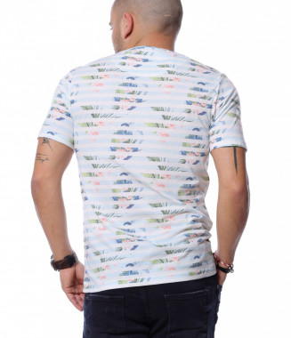 Тениска с раиран принт... 2