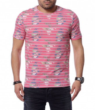 Тениска с раиран принт...