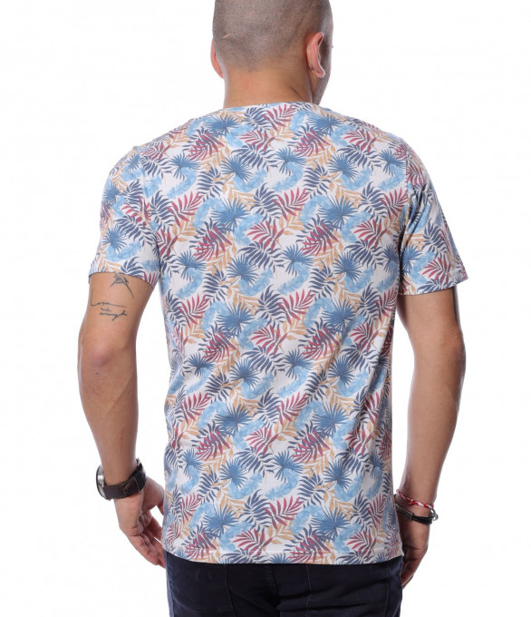 Тениска с преобладаващ принт 12176 - Бял