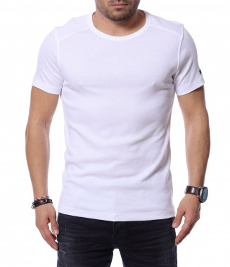 изчистена тениска 12164 - Бял