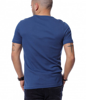 изчистена тениска 12164 - Син 2