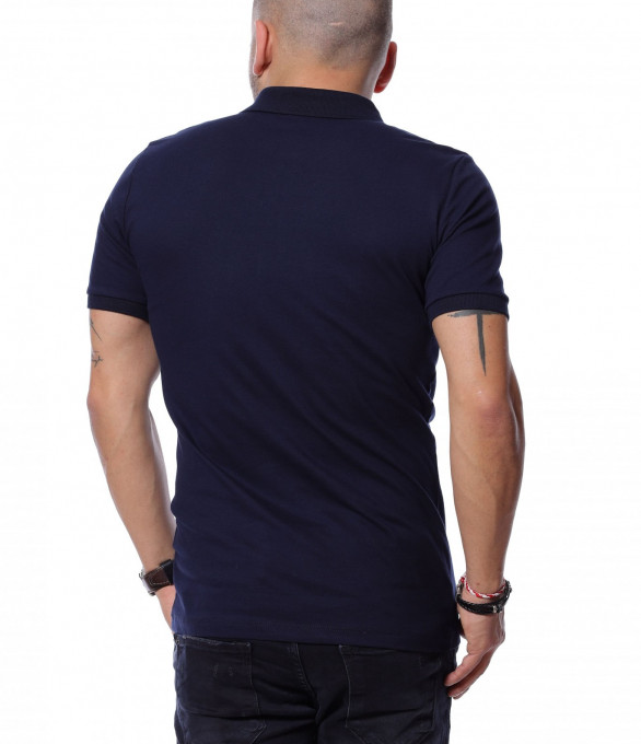 Ежедневна тениска с яка 12189 - Тъмно...