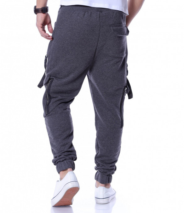 Ефектно спортно долнище 12206 - Сив