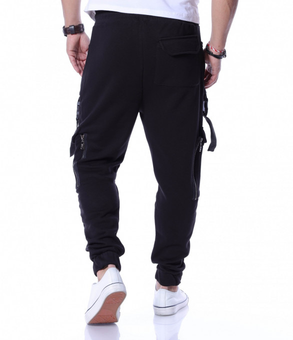 Ефектно спортно долнище 12206 - Черен