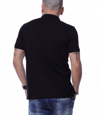 Еднотонна тениска с яка... 2