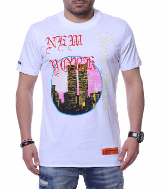 Еднотонна тениска с щампа...