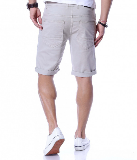 Едноцветни къси дънки 12246 - Сив