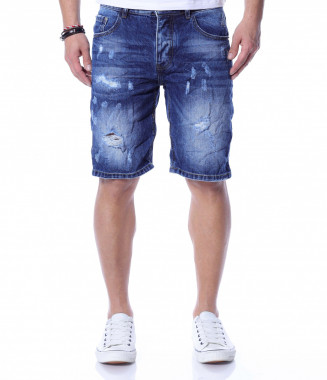 Къс деним с кръпки 12276 - Син