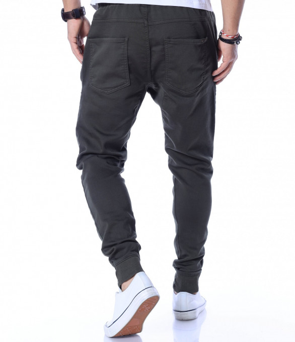 Еднотонен карго панталон 12287 - Зелен