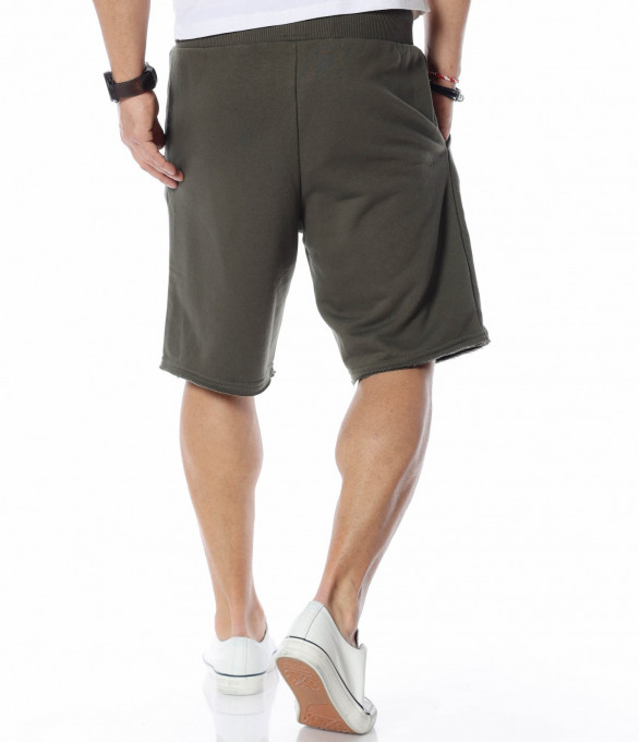 Къси панталони с надпис 12311 - Зелен