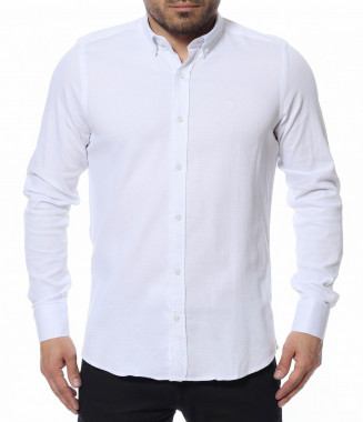 Изчистена риза 12307 - Бял