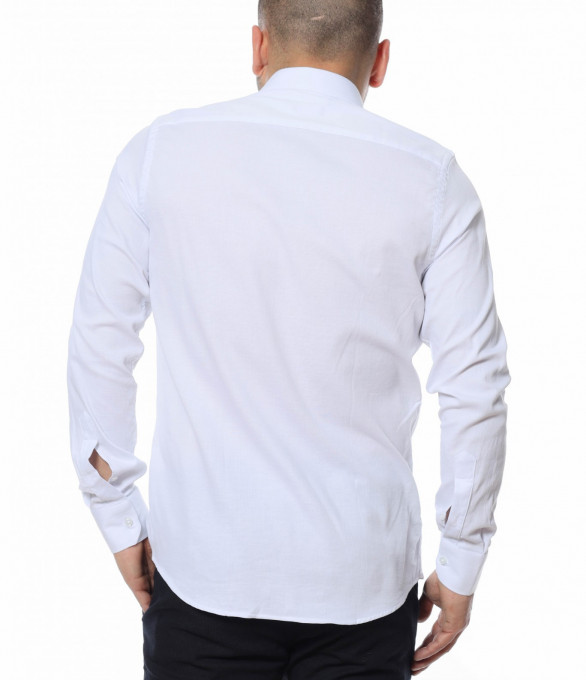 Изчистена риза 12307 - Бял