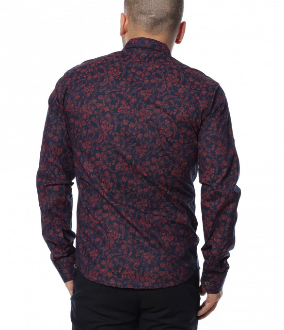 Актуална риза с принт 12297 - Бордо
