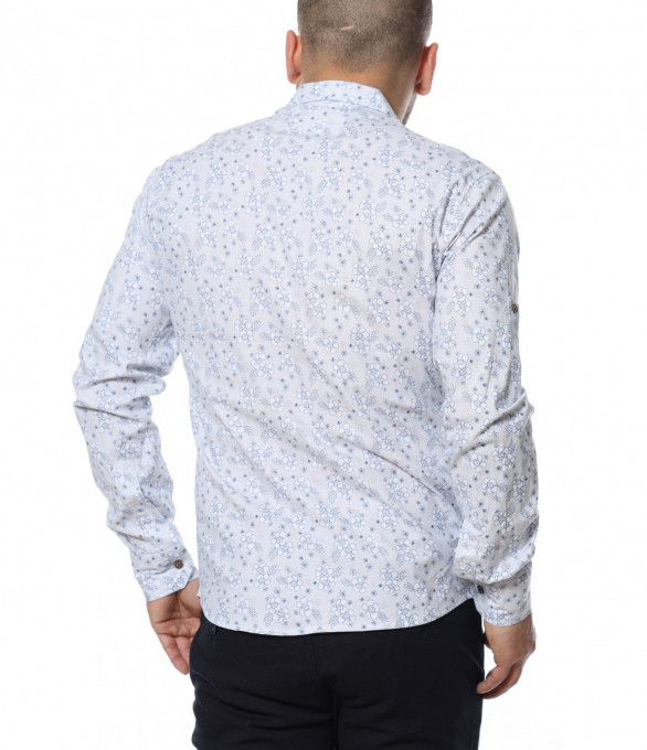 Риза с флорален принт 12290 - Бял