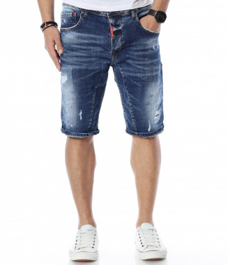 Сини къси дънки 12371 - Син