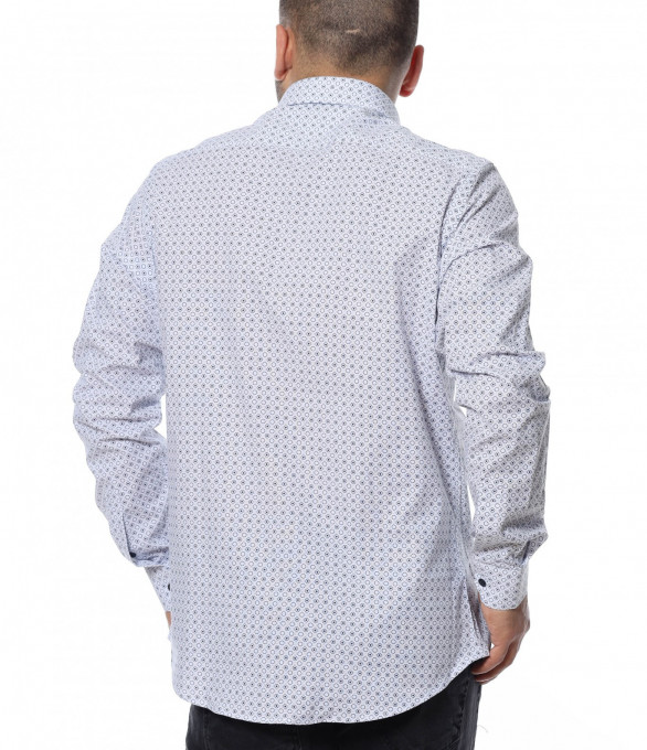 Риза с интересен принт 12361 - Бял