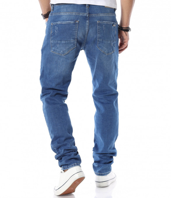 Изчистени сини дънки 12392 - Син