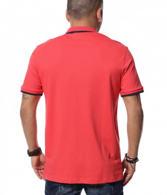 Тениска с яка 12389 - Корал 2