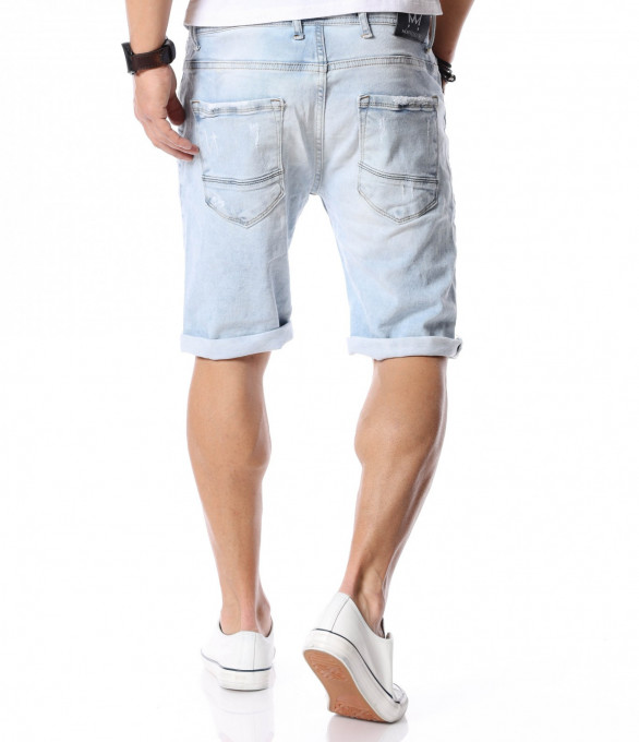 Светли къси дънки 12442 - Светло син