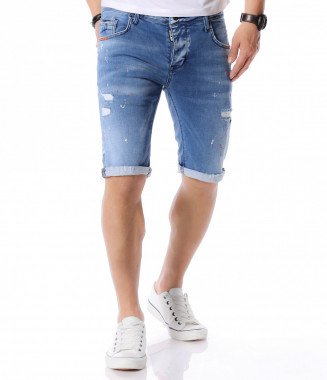 Къси дънки с кръпки 12420 -...