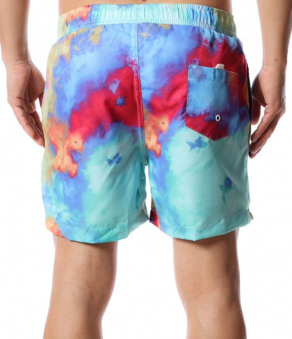 Цветни плажни шорти 12434 - Зелен