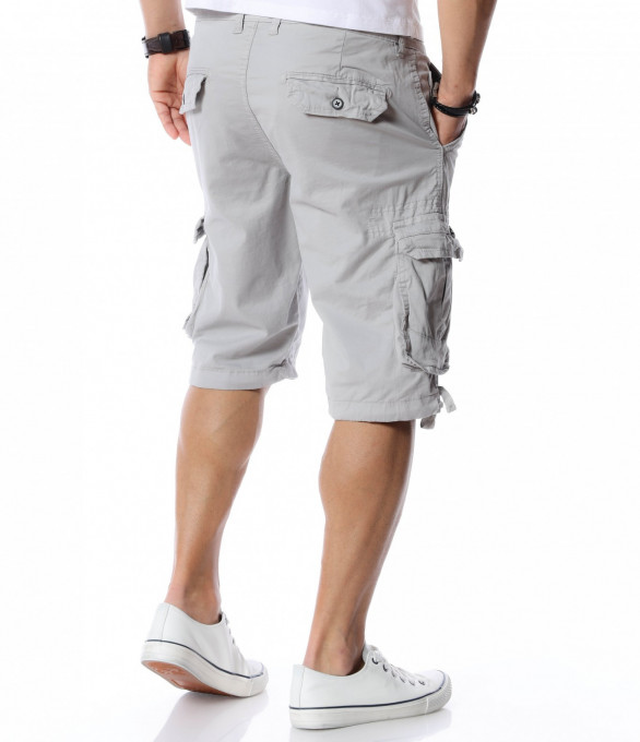 Къси карго панталони 12507 - Сив