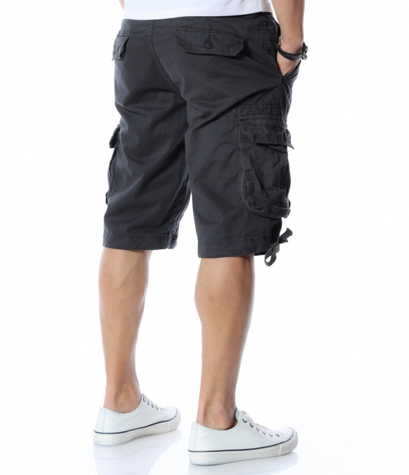 Къси карго панталони 12507 - Тъмно сив