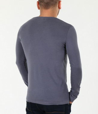 Модерна тъмно сива блуза-3990 2