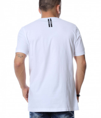 Тениска с щампа 12486 - Бял 2