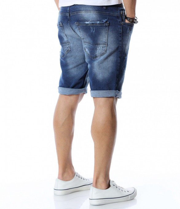 Дънки с пръски 12444 - Син