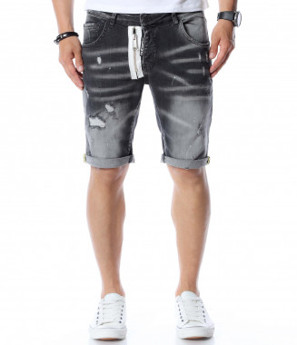 Къси дънки с дизайн 12590 -...