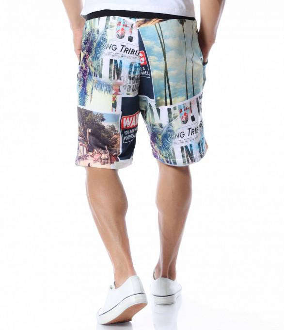 Ефектни къси панталони 12564 - Бял