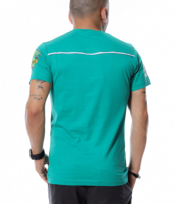 Тениска с голяма щампа 12577 - Зелен