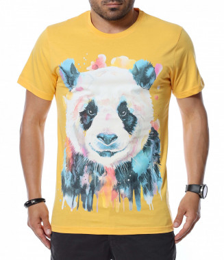 Тениска с панда 12574 - Жълт