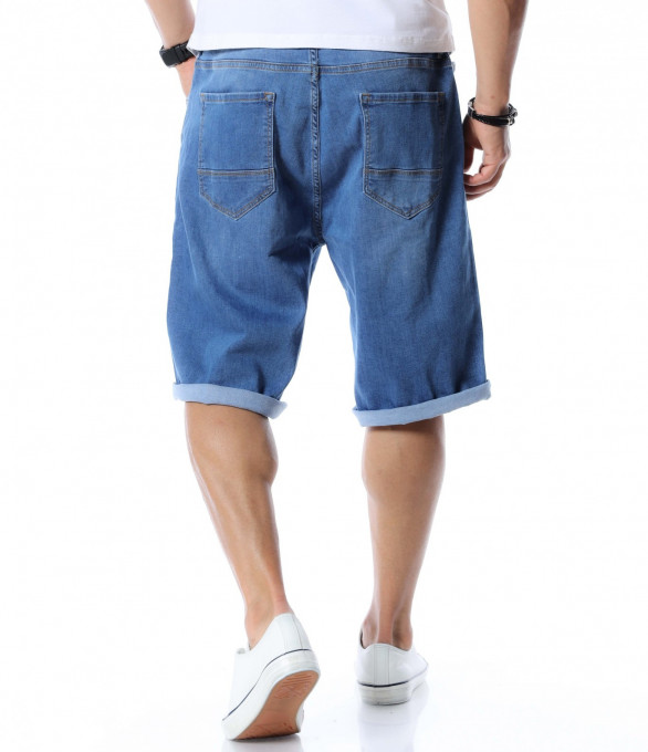 Oversize къси дънки 12584 - Син